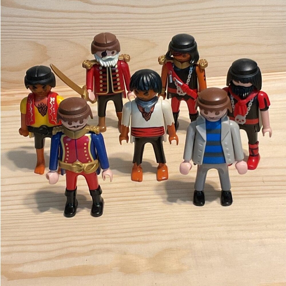Vintage Playmobil Geobra Pirate & Nobleman Figures Set Of 7 Collectible Toys